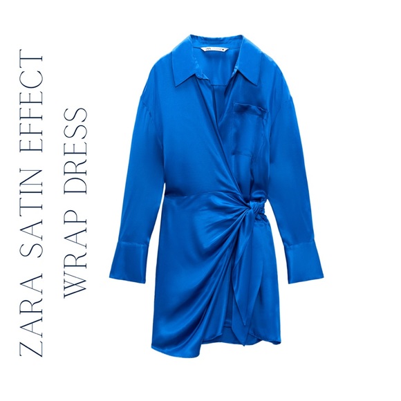 Zara Dresses Zara Satin Effect Wrap Dress Poshmark
